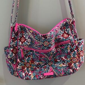 Vera Bradley Pink and Blue Floral Shoulder Bag